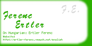 ferenc ertler business card